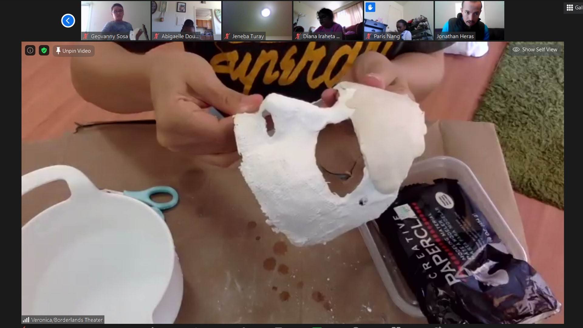 Student Making Paper Mache Mask During Spring Break Camp 1920X1080