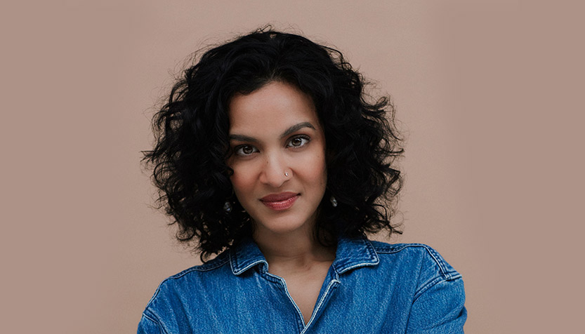 Anoushka Shankar With Beige Background