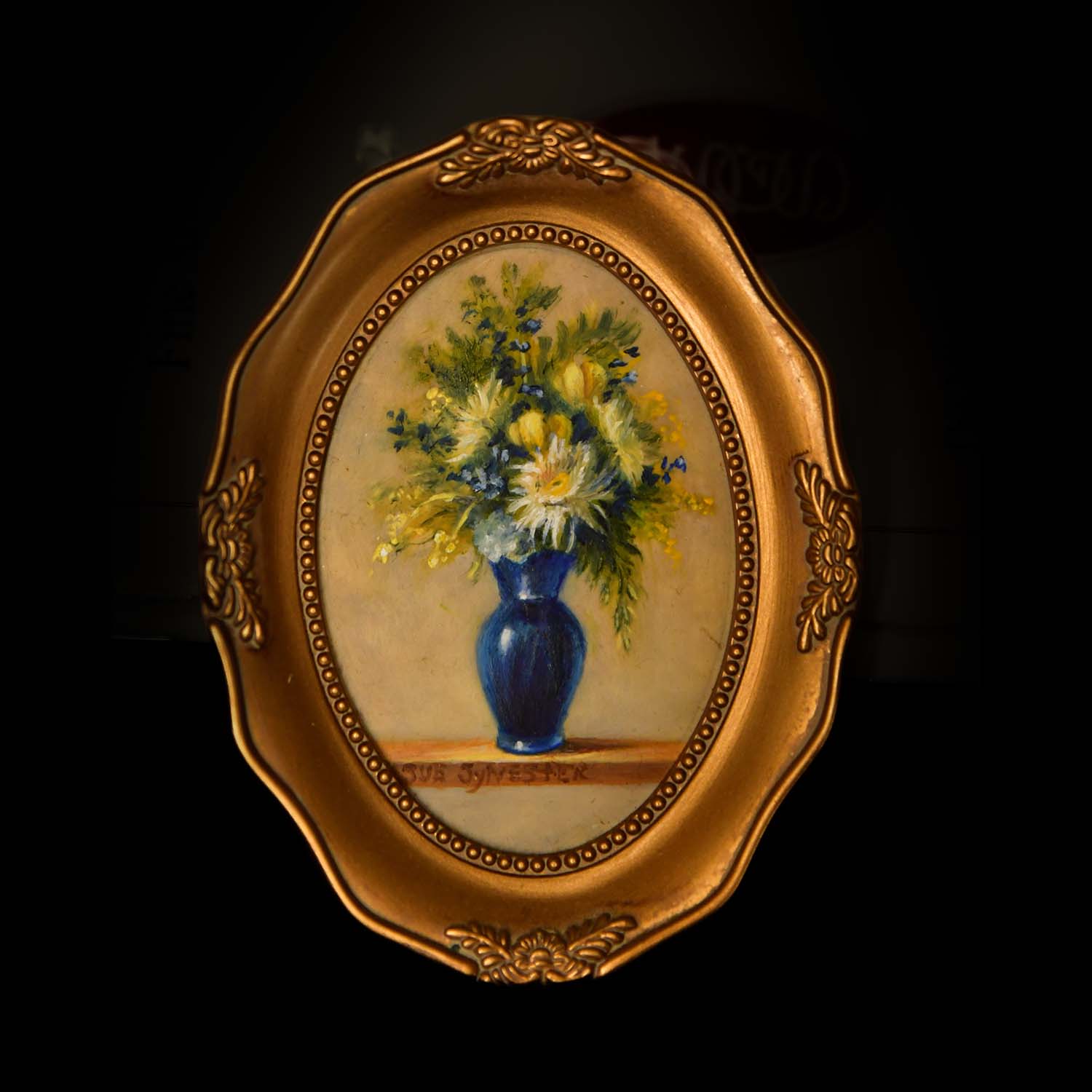 Sue Sylvester, Miniature Painting Of Flowers