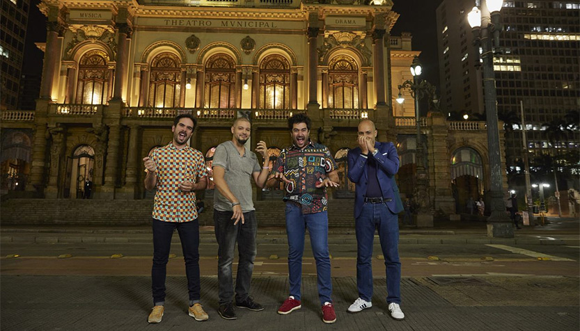 Harold Lopez Nussa With Band In Front Of Teatro Municipal