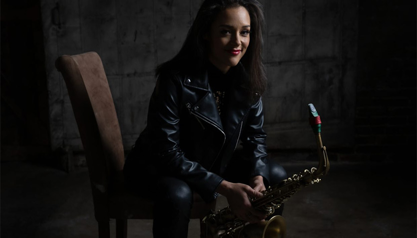 Vanessa Collier With Sax In Studio