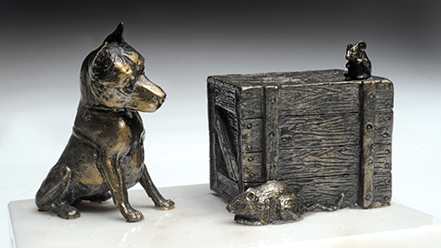 American Staffordshire Terrier With Mouse Rat Box By Cece Kemp
