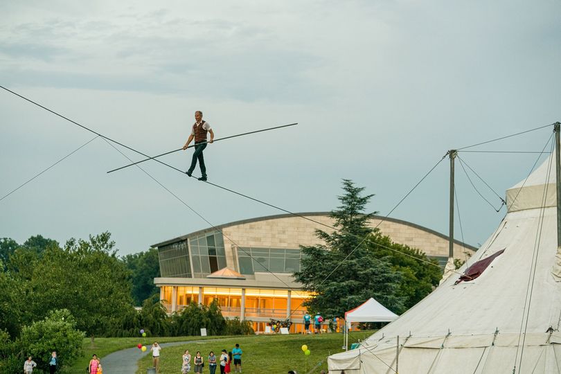 Lhomme Cirque At Strathmore With Music Center In The Distance