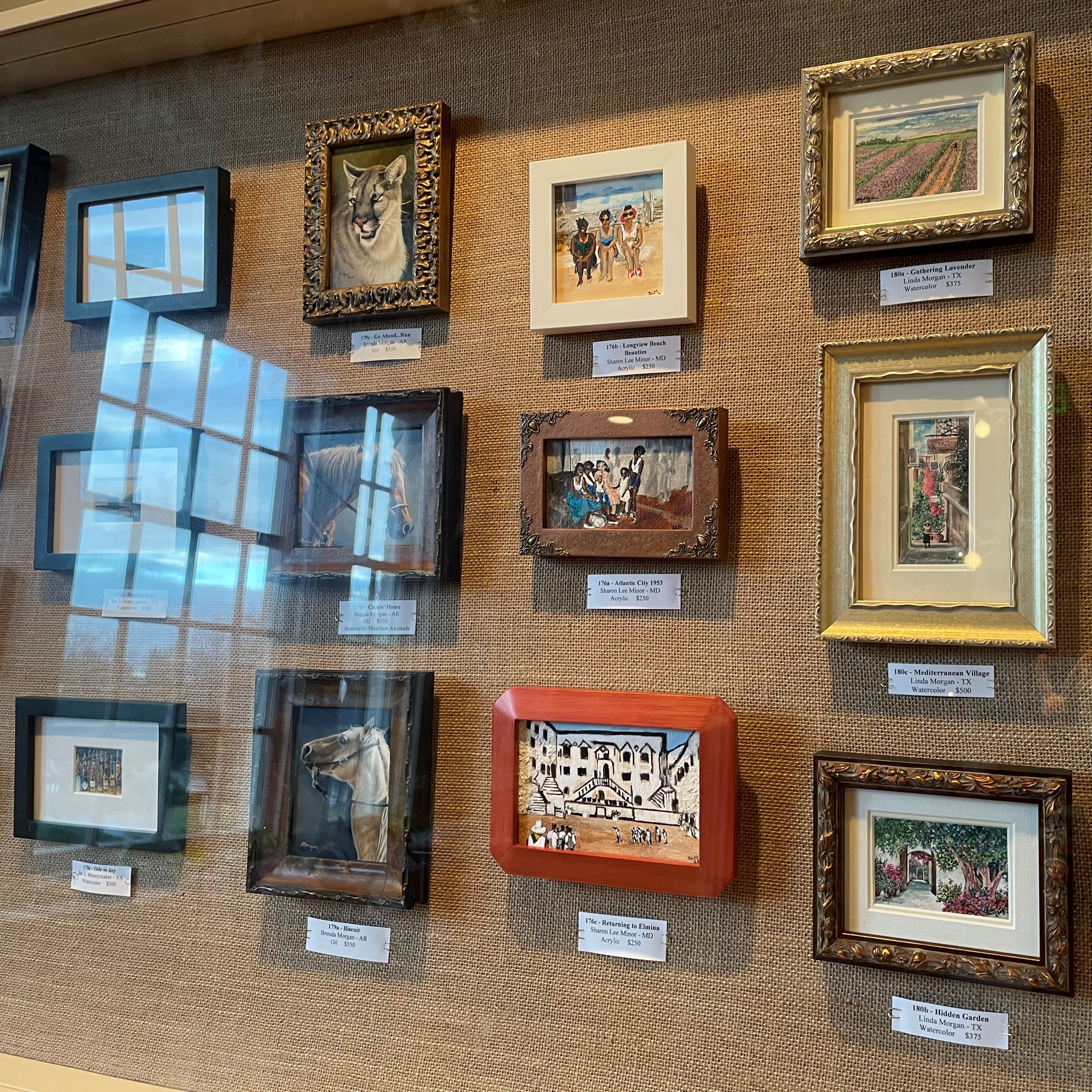 Artwork on display in the annual exhibition of fine art in miniature