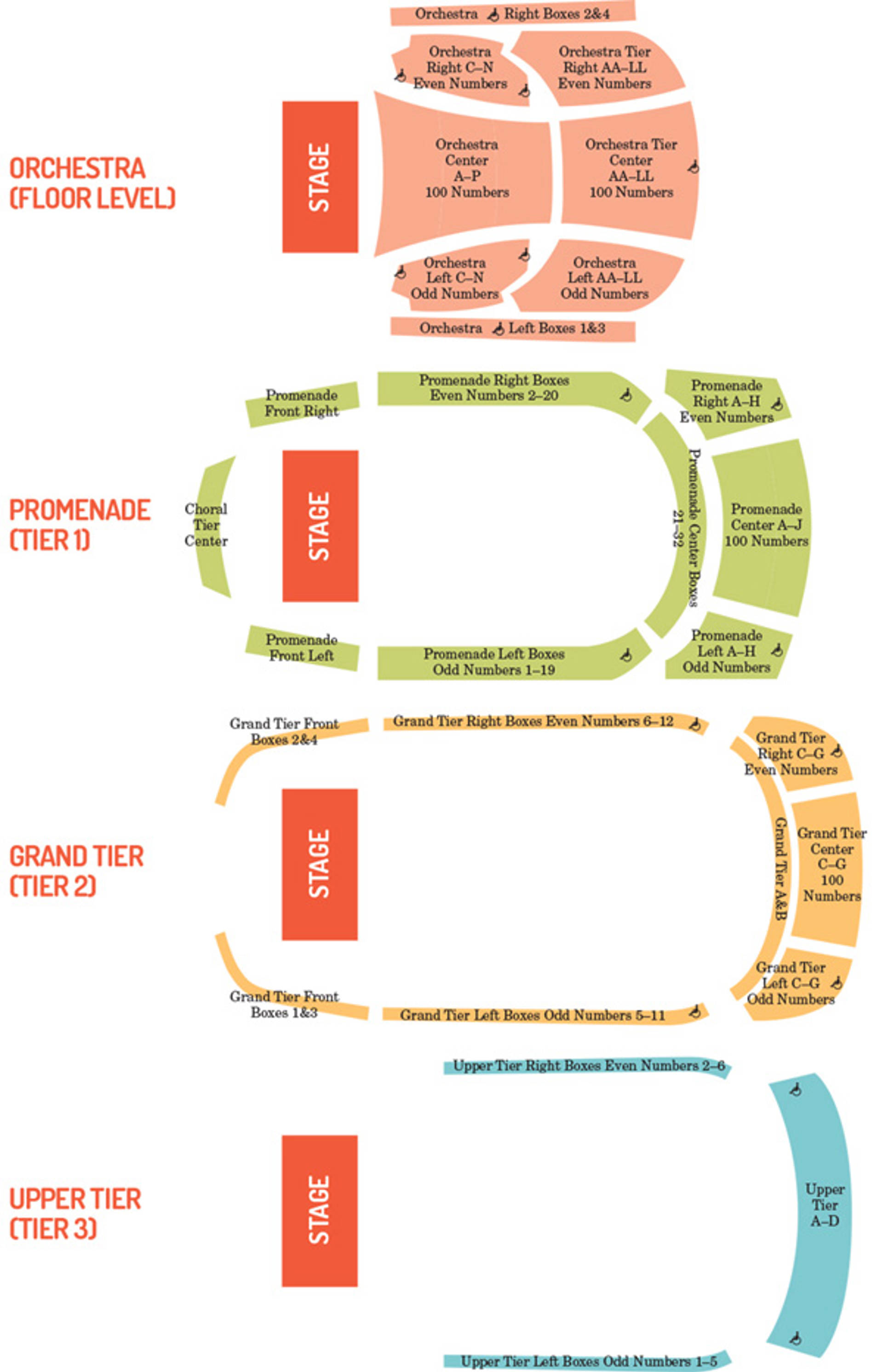 Seating Chart Overview Concert Hall