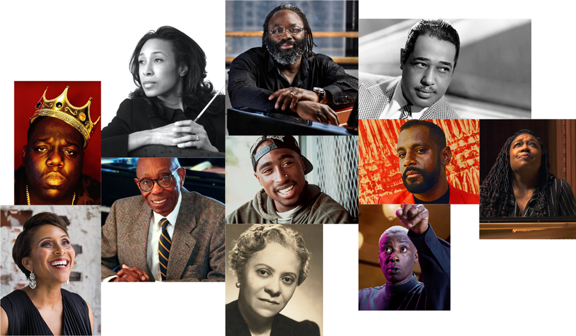 Composite image of some of the Black artists coming to Strathmore this season