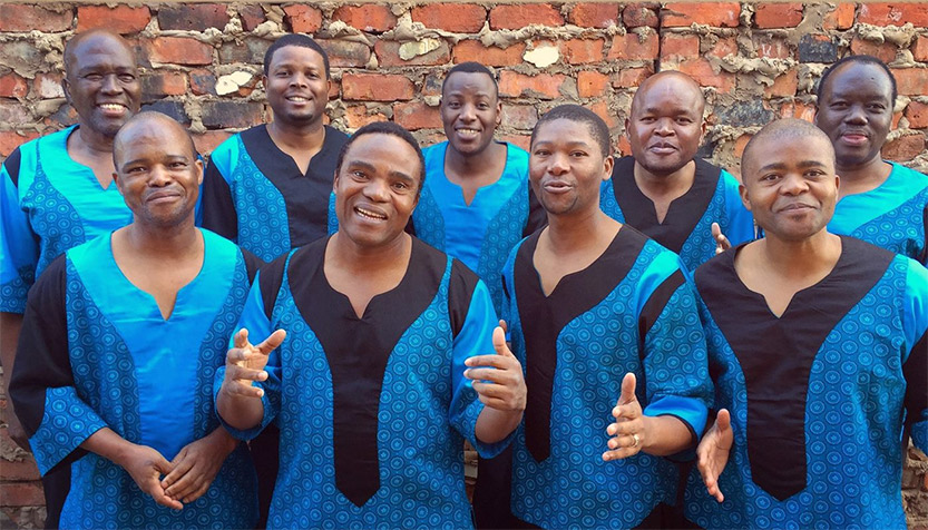 Ladysmith Black Mambazo Group In Blue Tunics
