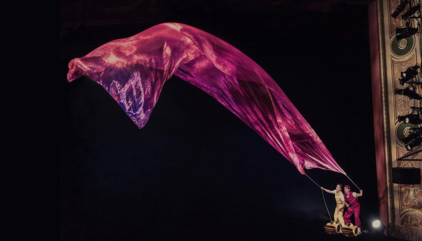 Air Play Siblings With Large Purple Kite