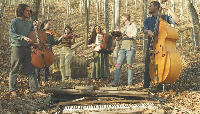 Arco Belo With Instruments In The Woods