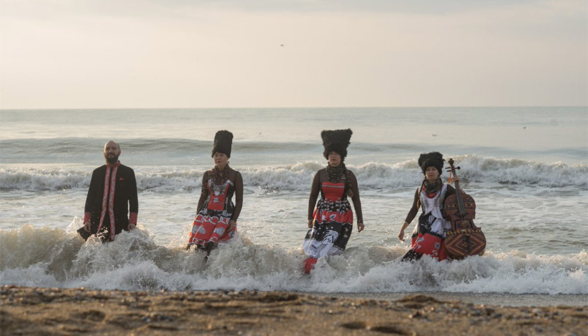 Dakhabrakha On The Beach In Shallow Waves
